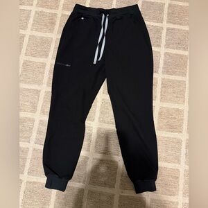 Figs Women's Black Joggers with White Drawstring